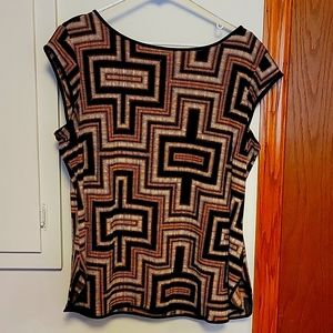 Worthington patterned short sleeved blouse